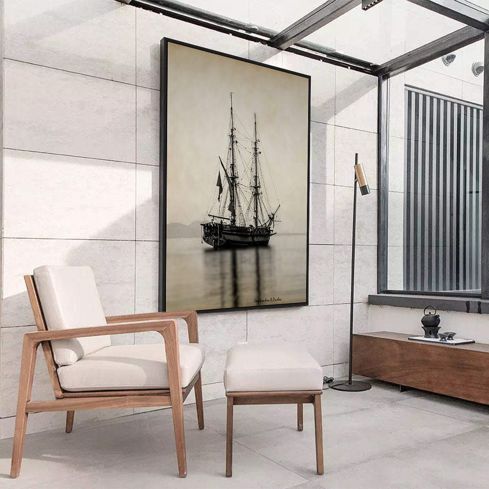 "Majestic Voyage" Vintage Ship Canvas Wall Art