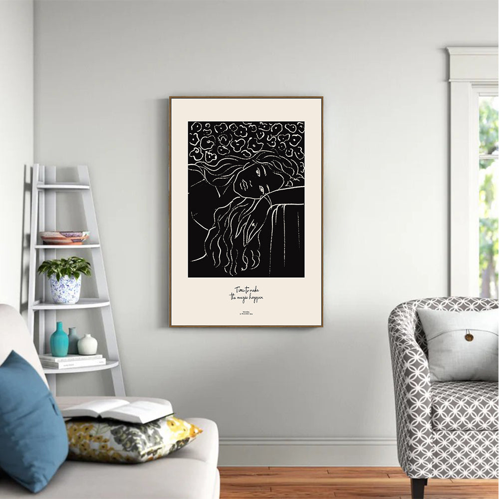 Dreamy Elegance: Minimalist Line Art Canvas Wall Art