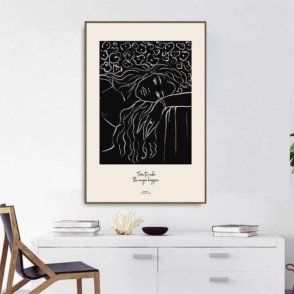 Dreamy Elegance: Minimalist Line Art Canvas Wall Art