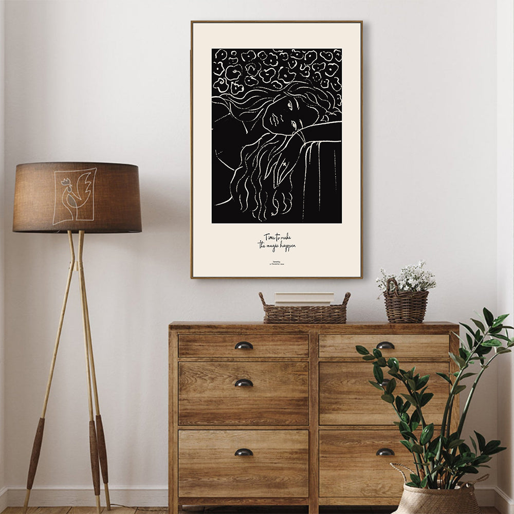 Dreamy Elegance: Minimalist Line Art Canvas Wall Art