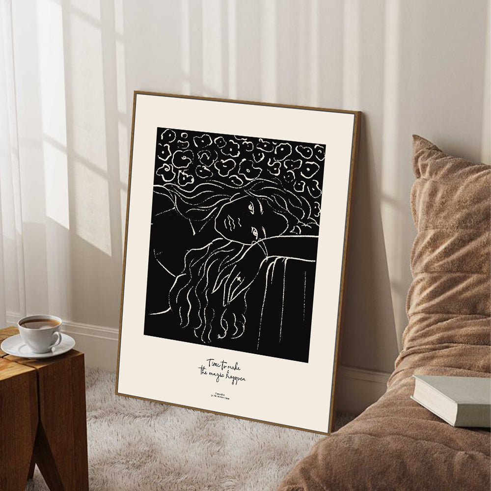 Dreamy Elegance: Minimalist Line Art Canvas Wall Art