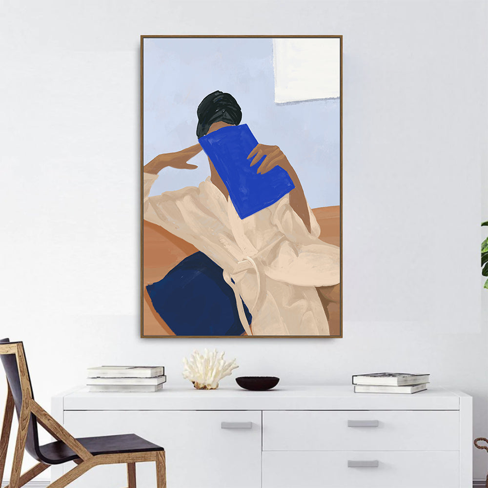 Quiet Moment: Reading Portrait Canvas Wall Art