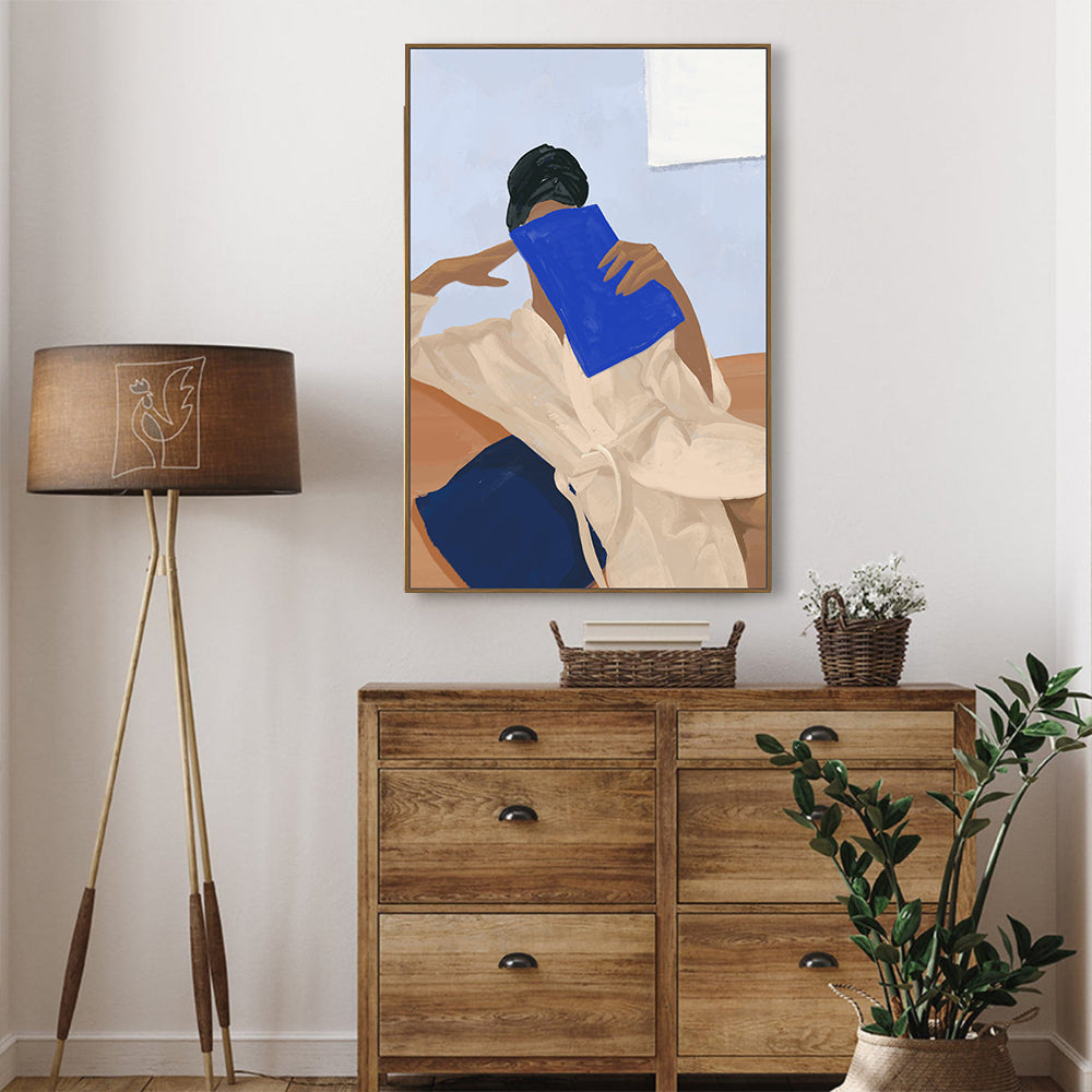 Quiet Moment: Reading Portrait Canvas Wall Art