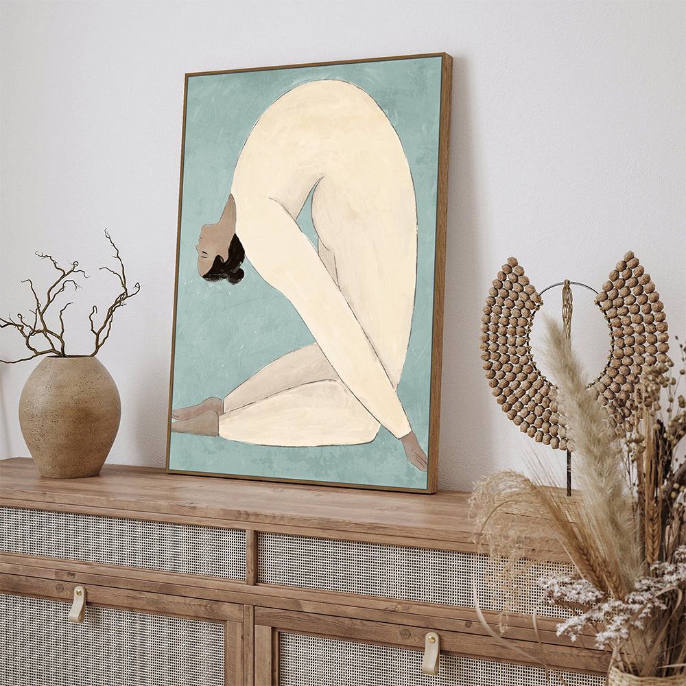 Serenity In Motion: Minimalist Yoga Pose Canvas Wall Art