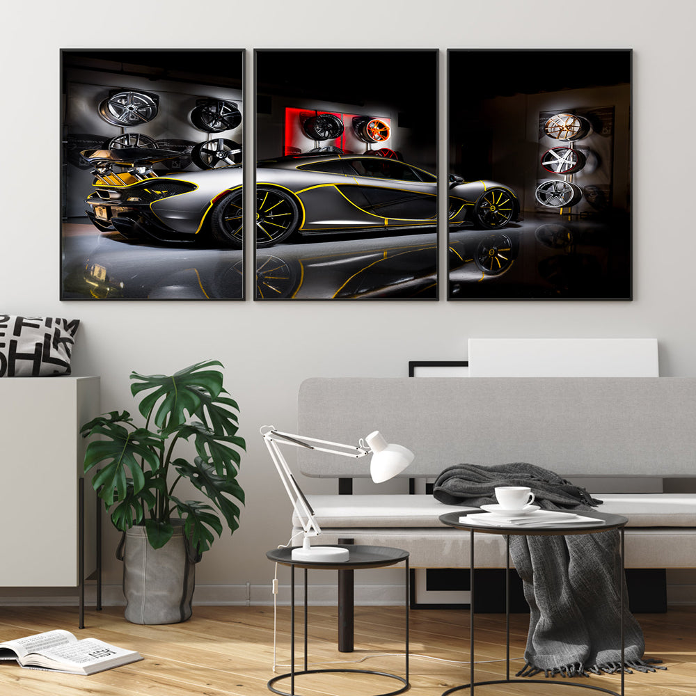 Luxury Supercar 3-Piece Canvas Wall Art – Bold & Sleek