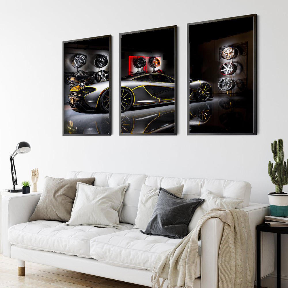 Luxury Supercar 3-Piece Canvas Wall Art – Bold & Sleek