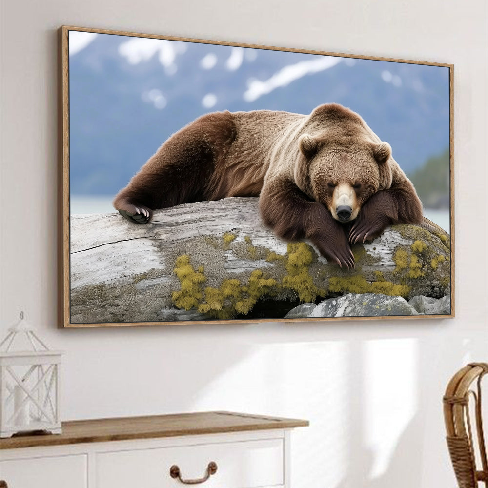 Relaxed Grizzly – Nature's Serenity Canvas Wall Art