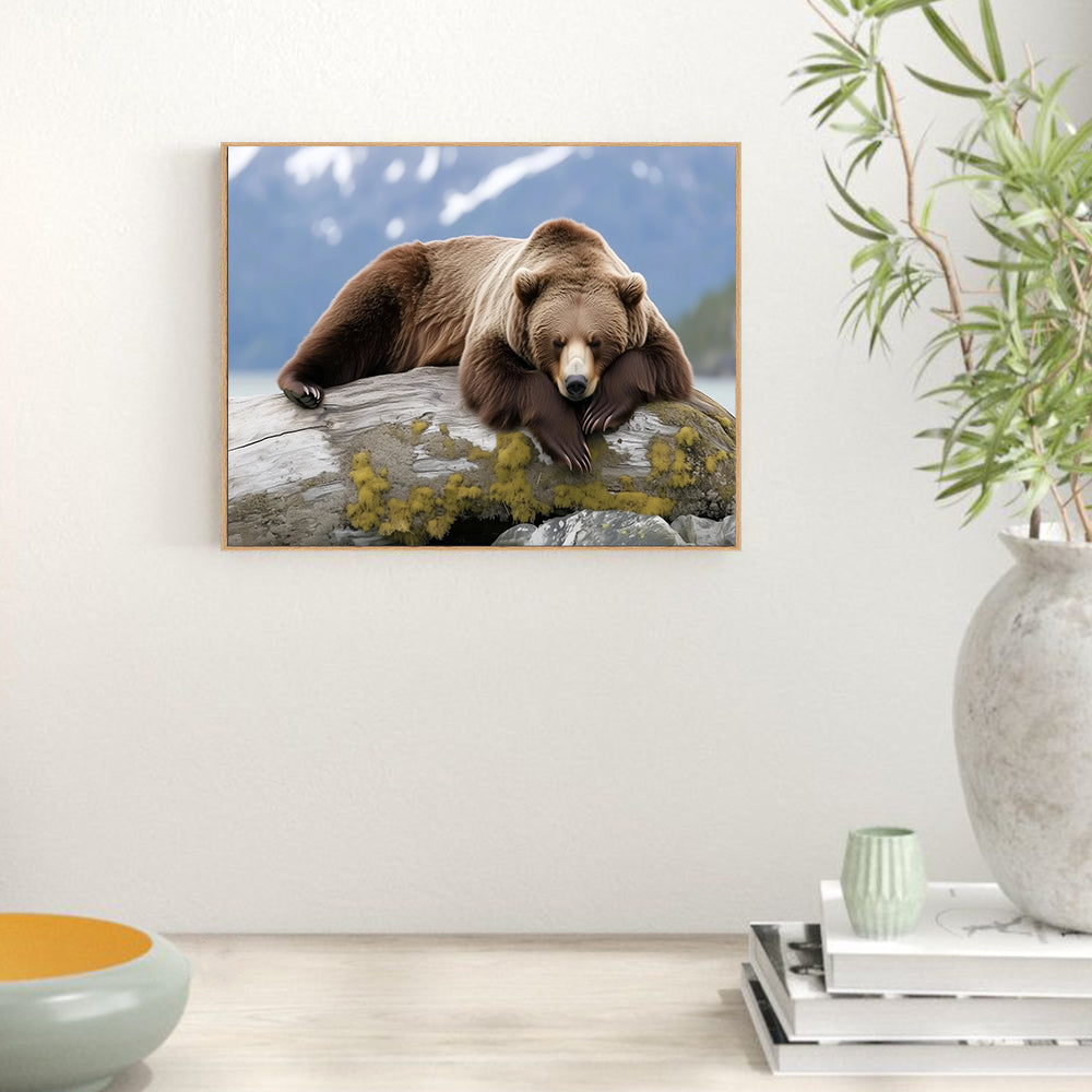 Relaxed Grizzly – Nature's Serenity Canvas Wall Art