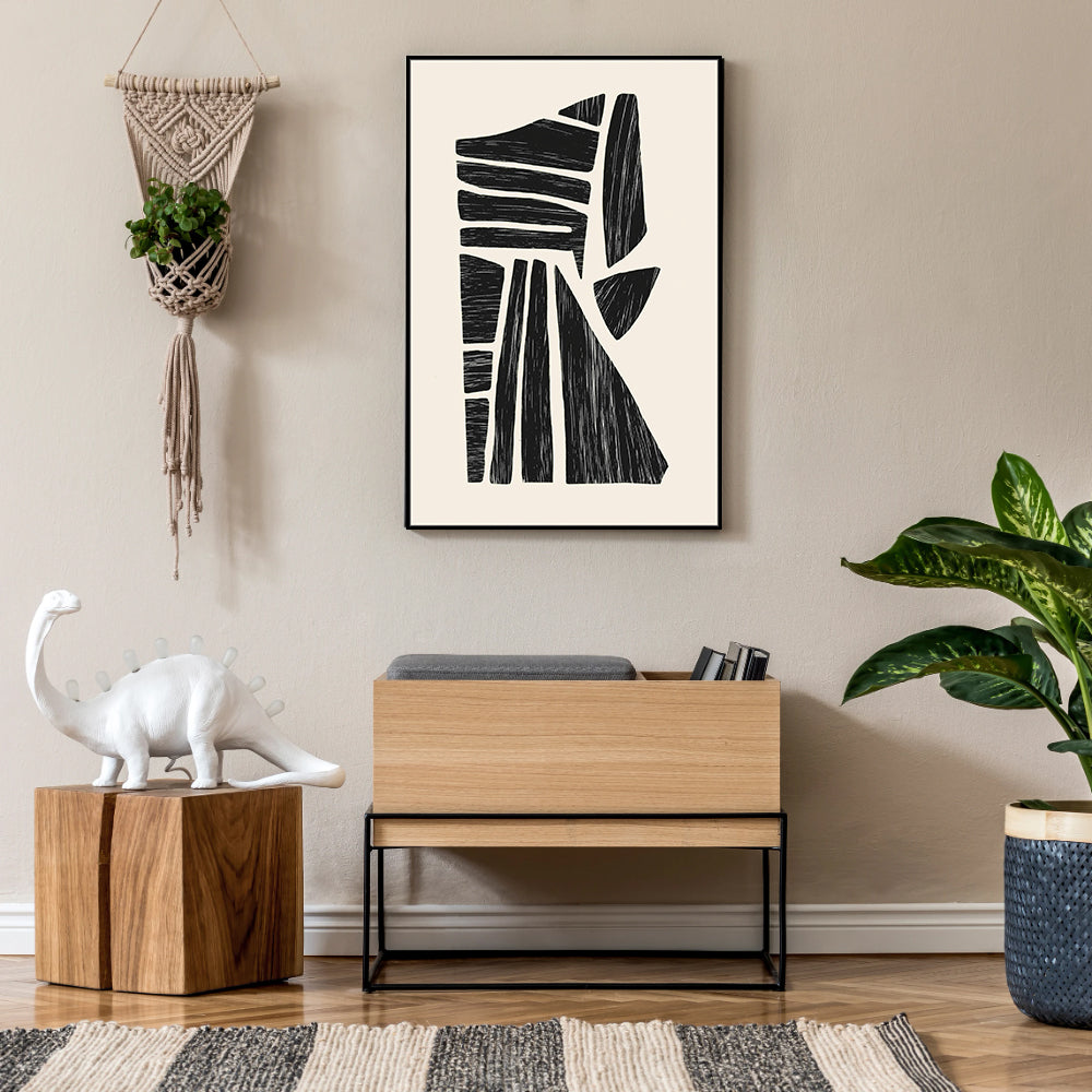 Geometric Black And White Canvas Wall Art