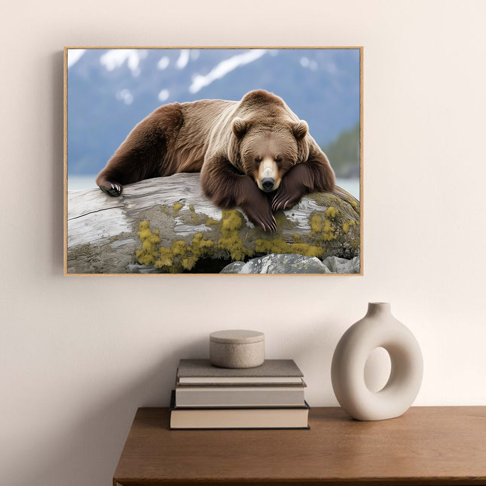 Relaxed Grizzly – Nature's Serenity Canvas Wall Art