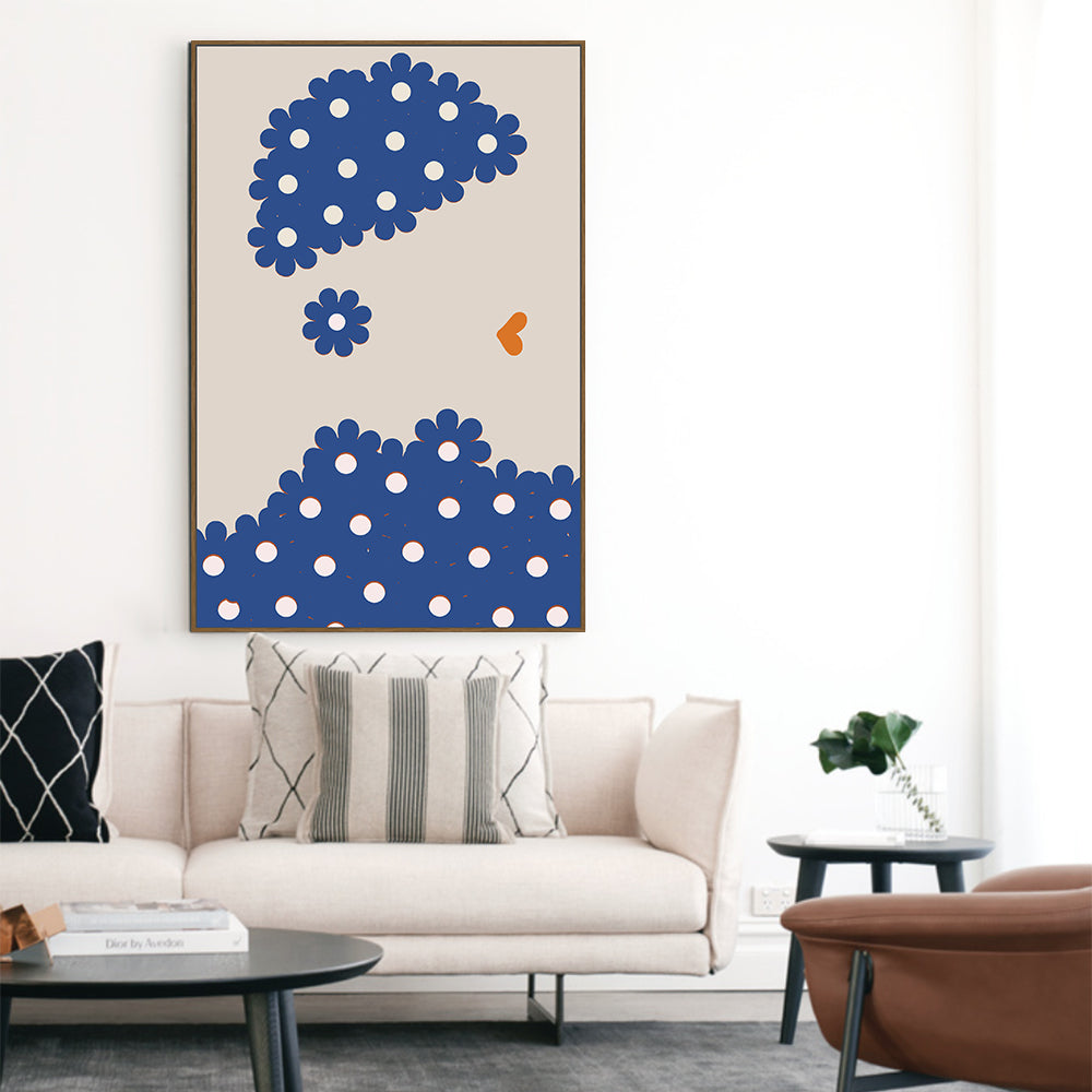 Playful Polka Dot Blooms Canvas Wall Art