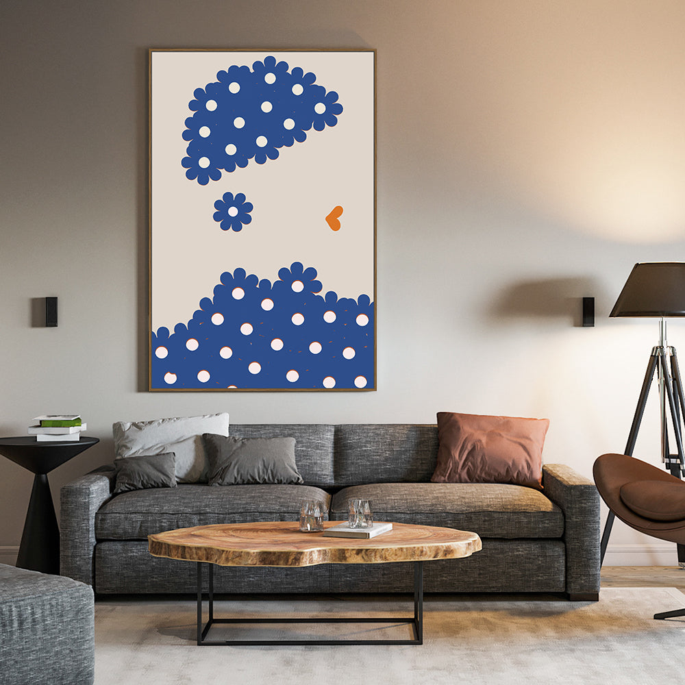 Playful Polka Dot Blooms Canvas Wall Art