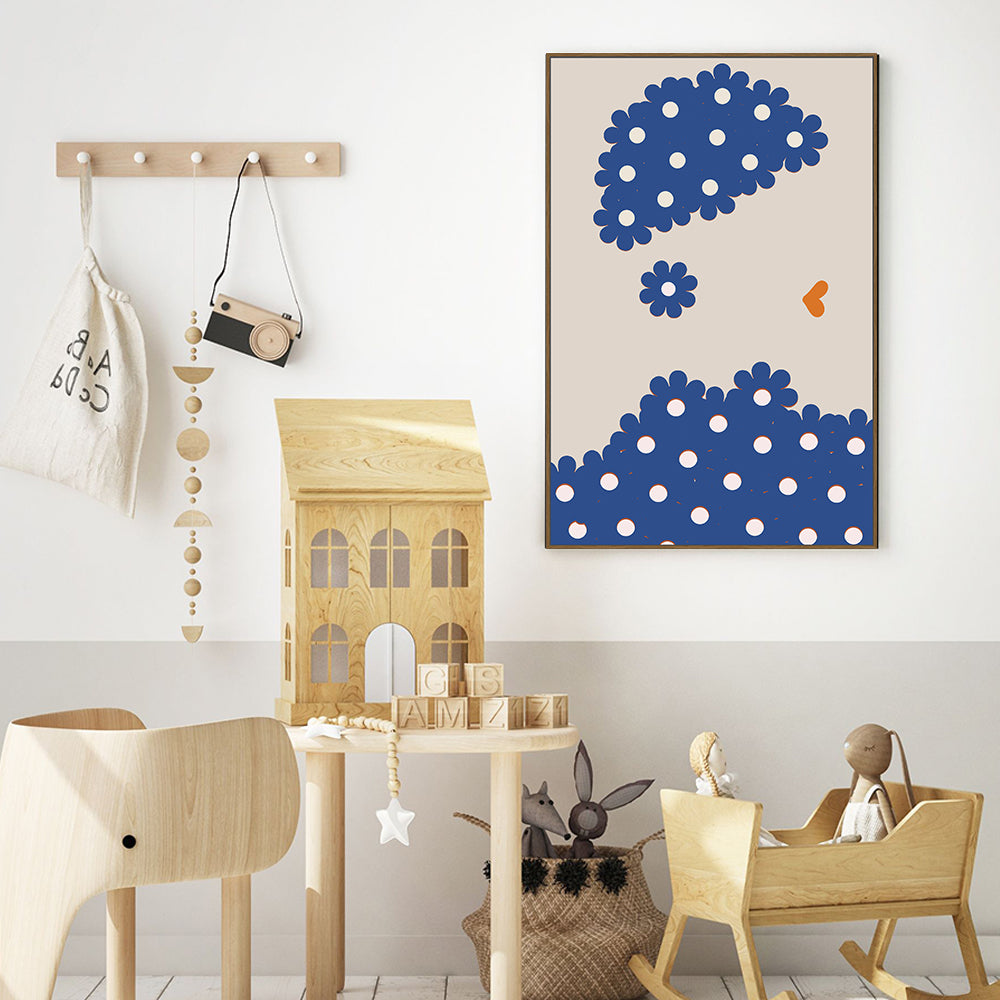 Playful Polka Dot Blooms Canvas Wall Art