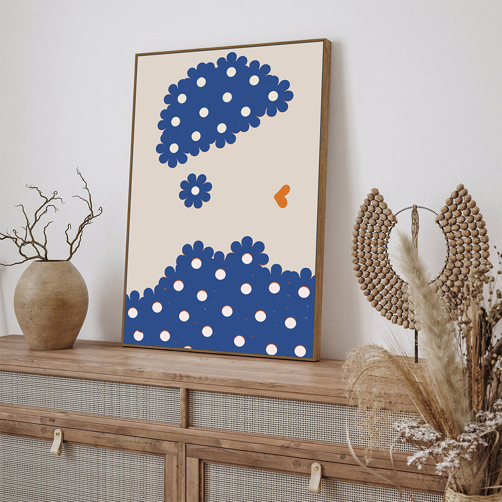 Playful Polka Dot Blooms Canvas Wall Art