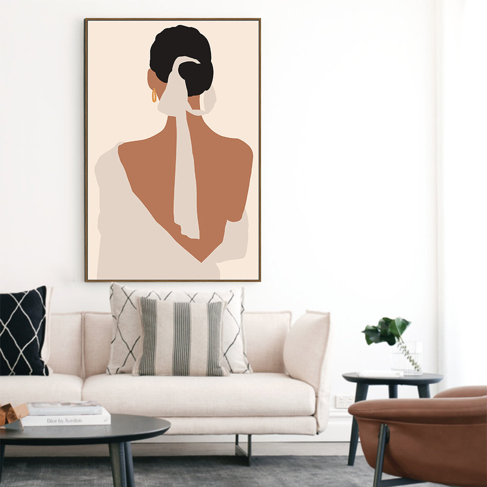 Minimalist Elegance: Woman In Veil Canvas Wall Art