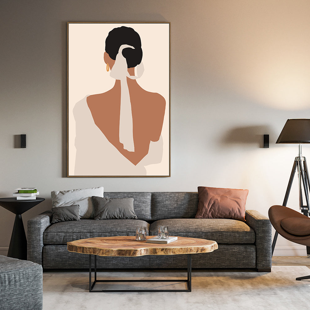 Minimalist Elegance: Woman In Veil Canvas Wall Art