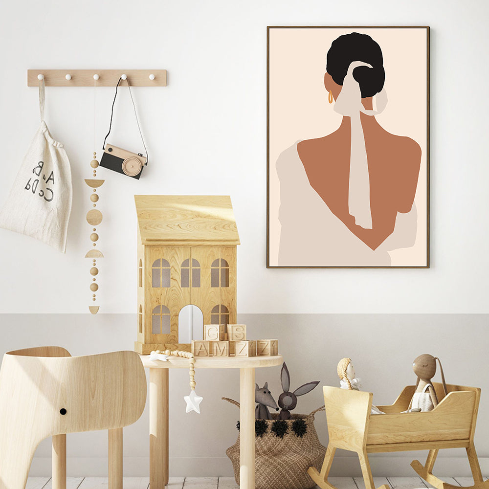 Minimalist Elegance: Woman In Veil Canvas Wall Art