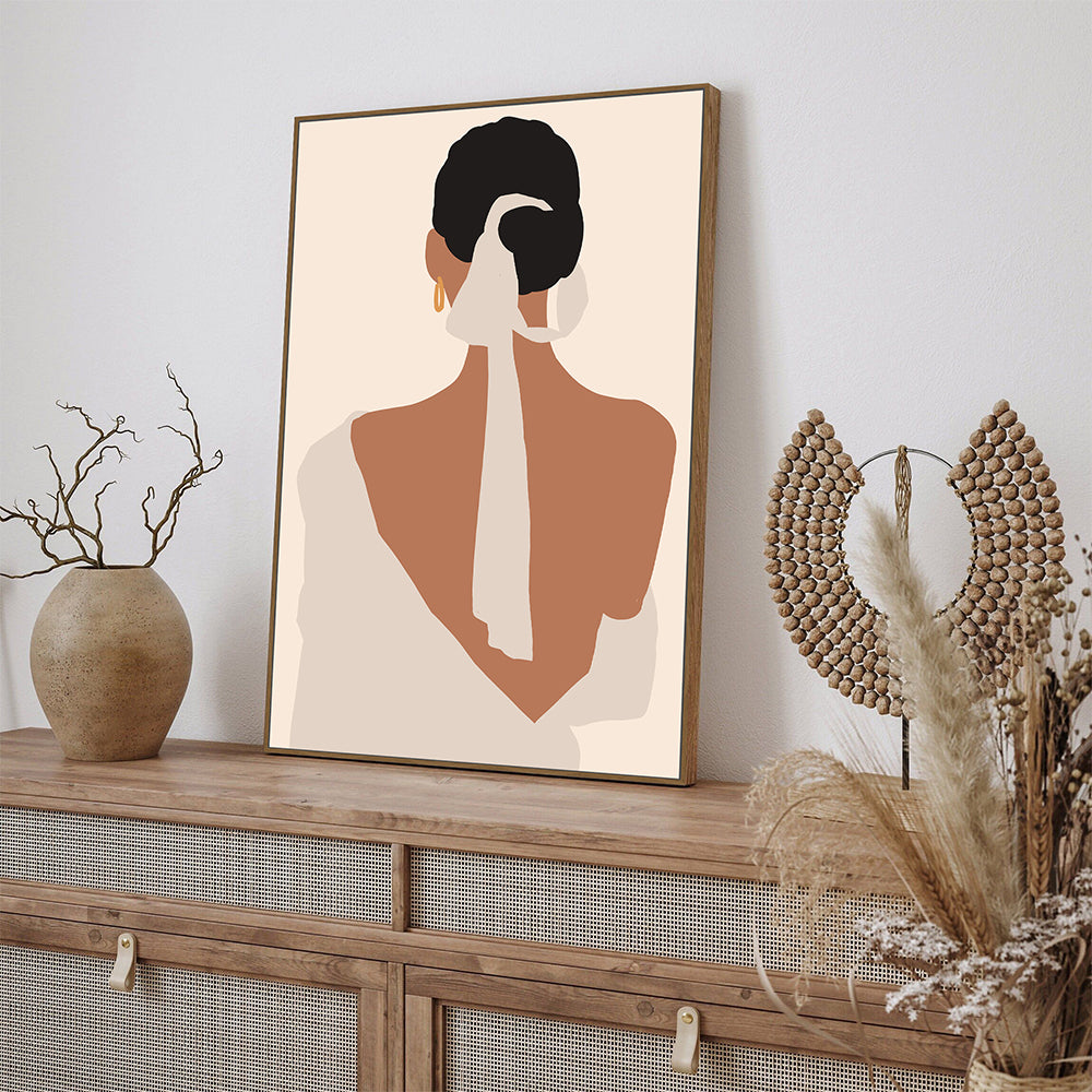 Minimalist Elegance: Woman In Veil Canvas Wall Art