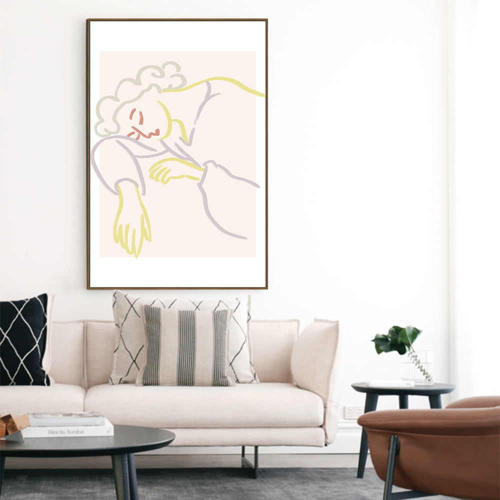 Restful Grace: Minimalist Line Art Canvas Wall Art
