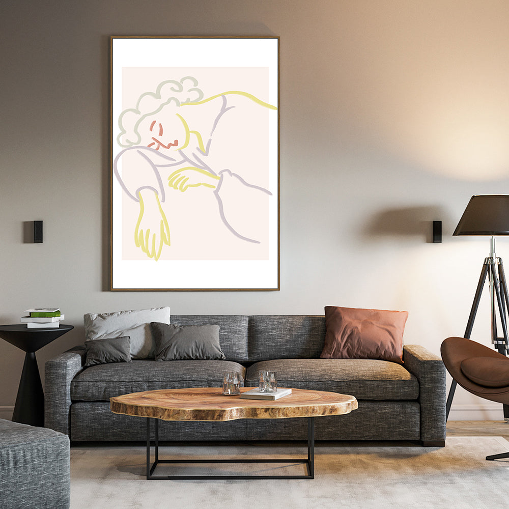 Restful Grace: Minimalist Line Art Canvas Wall Art