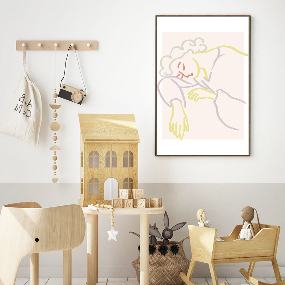 Restful Grace: Minimalist Line Art Canvas Wall Art