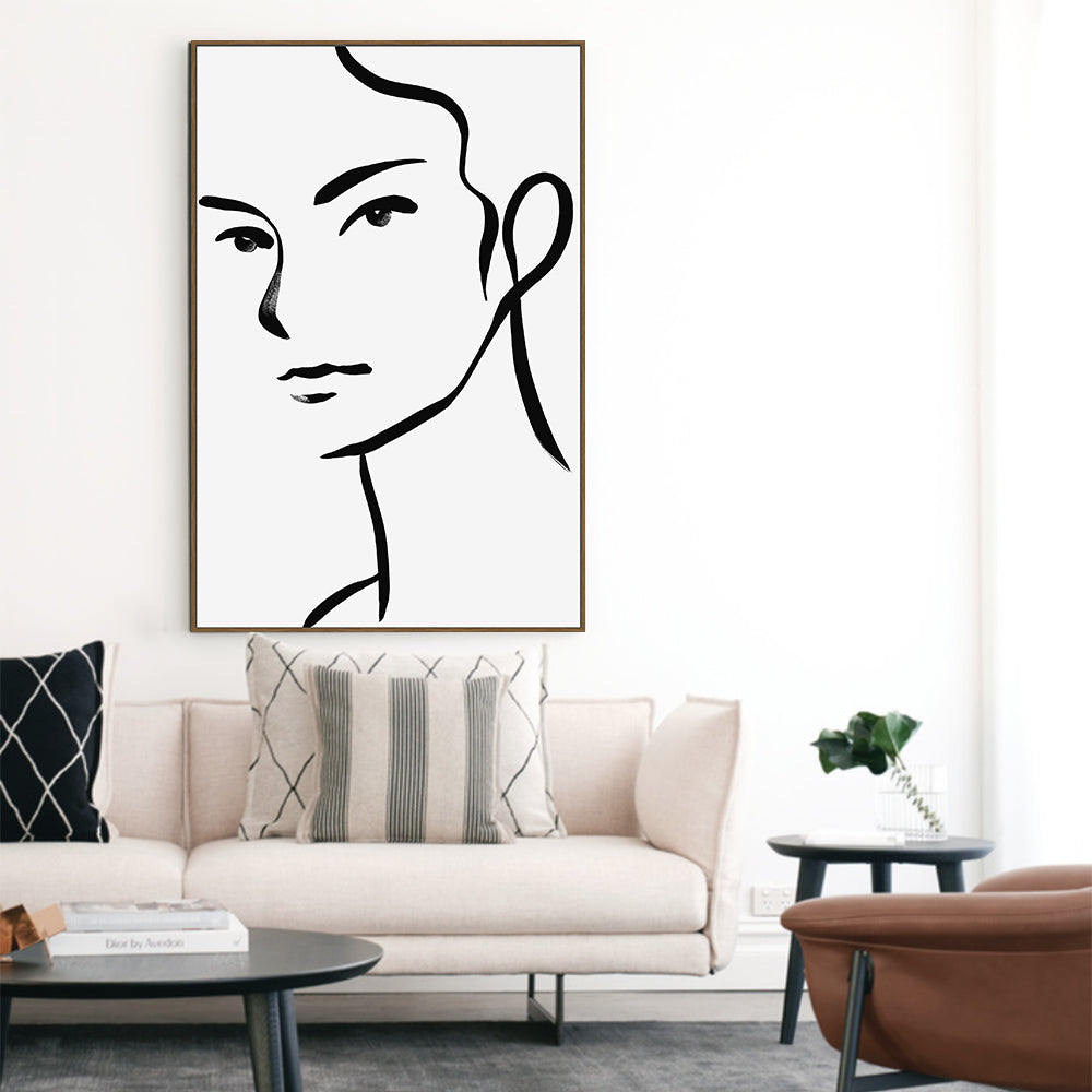 Minimalist Line Art Portrait Canvas Wall Art