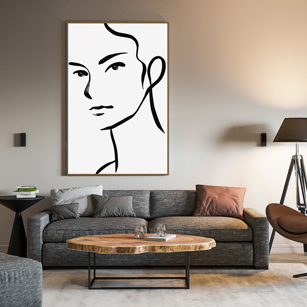 Minimalist Line Art Portrait Canvas Wall Art