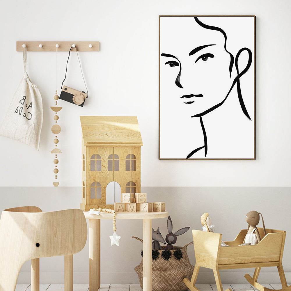 Minimalist Line Art Portrait Canvas Wall Art