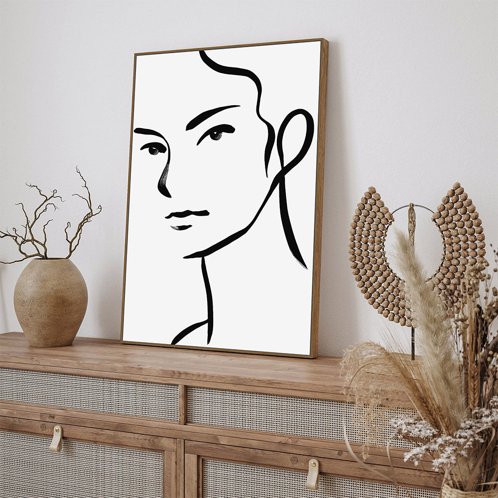 Minimalist Line Art Portrait Canvas Wall Art