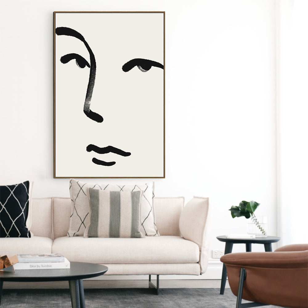 Minimalist Face Line Art - Elegant Simplicity Canvas Wall Art