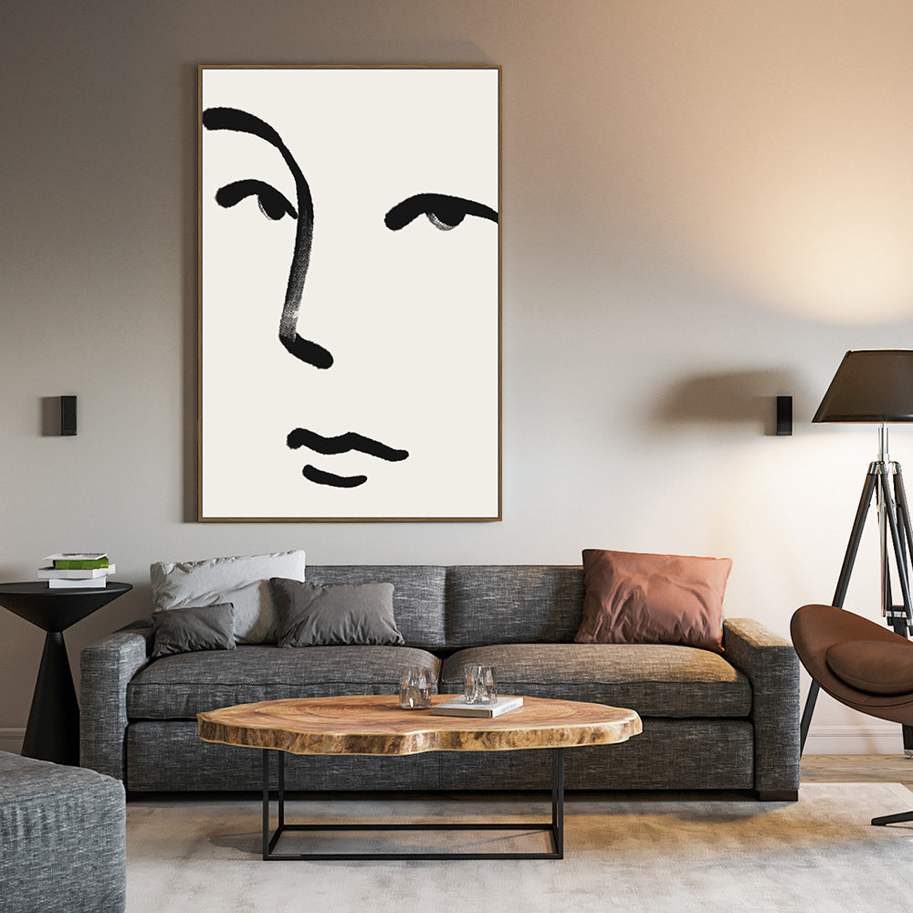 Minimalist Face Line Art - Elegant Simplicity Canvas Wall Art
