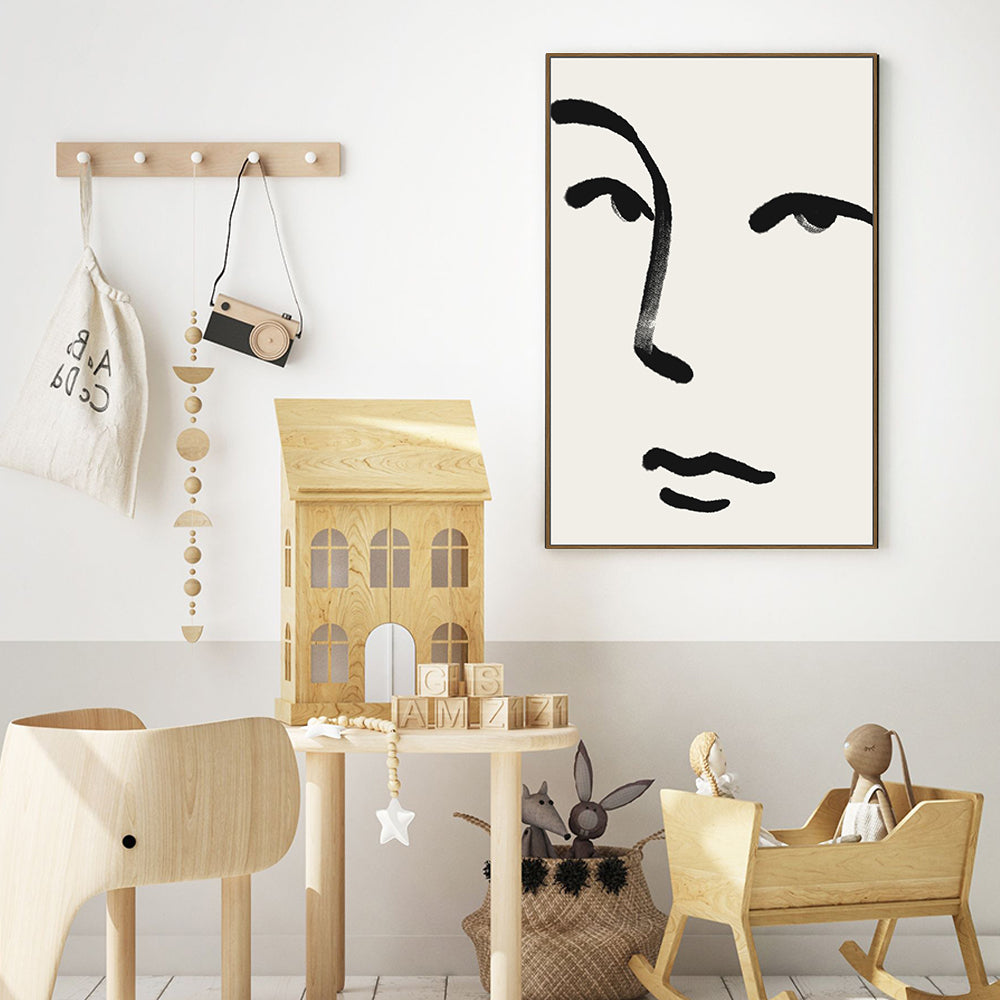 Minimalist Face Line Art - Elegant Simplicity Canvas Wall Art