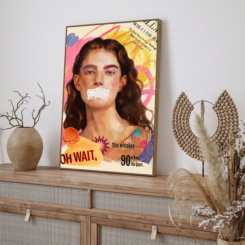 Expressive Collage - Bold And Thought-Provoking Design Canvas Wall Art