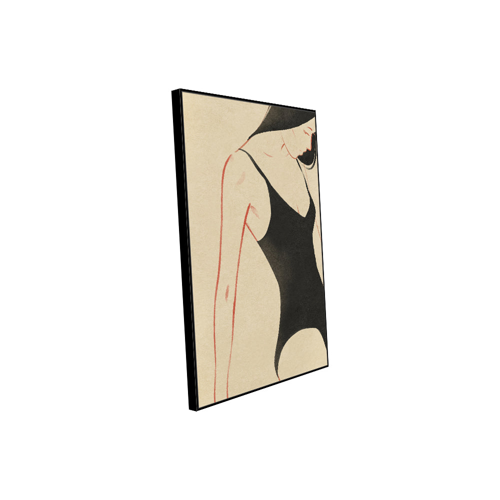 Minimalist Black Swimsuit- Chic And Elegant Canvas Wall Art