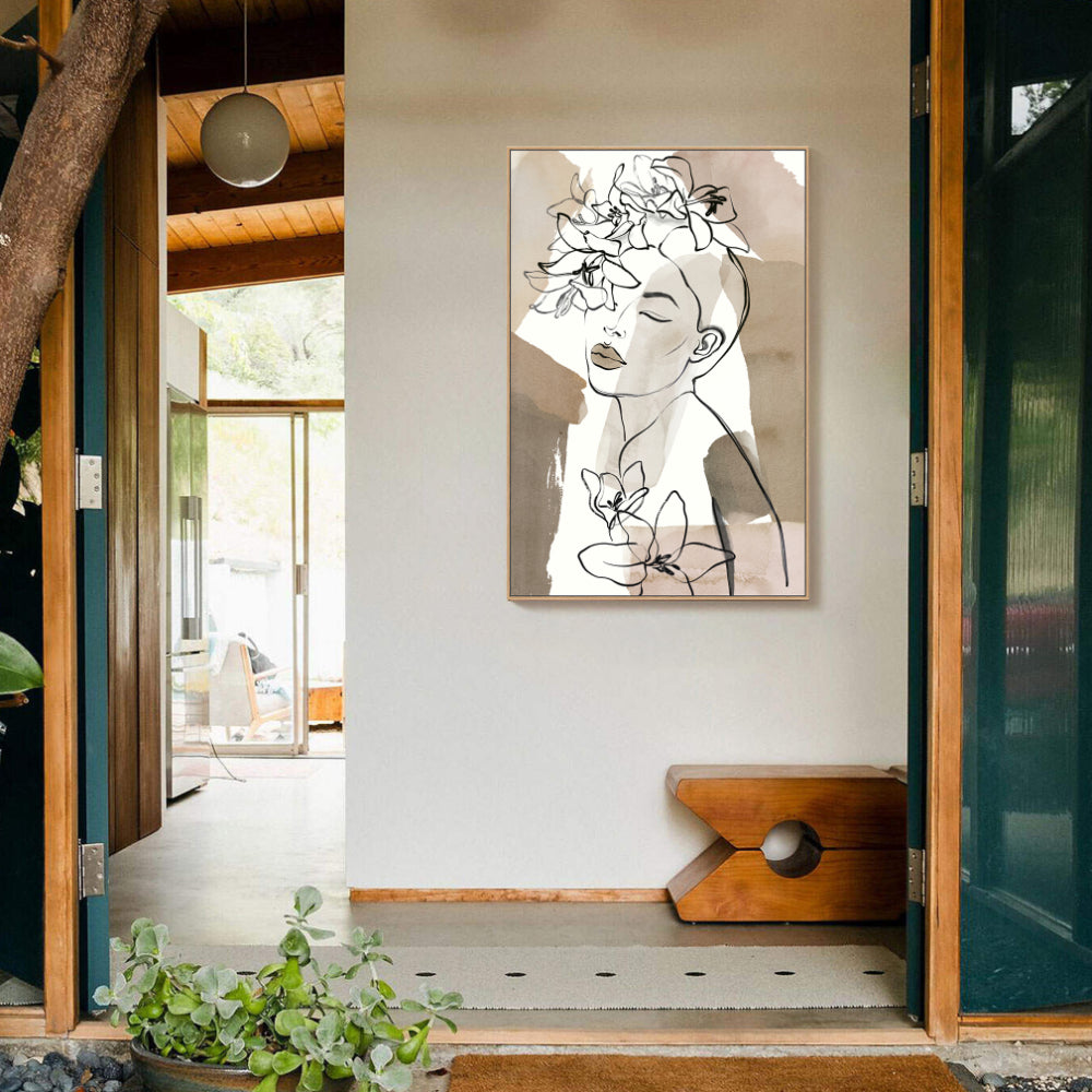 Graceful Floral Line Art Canvas Wall Art