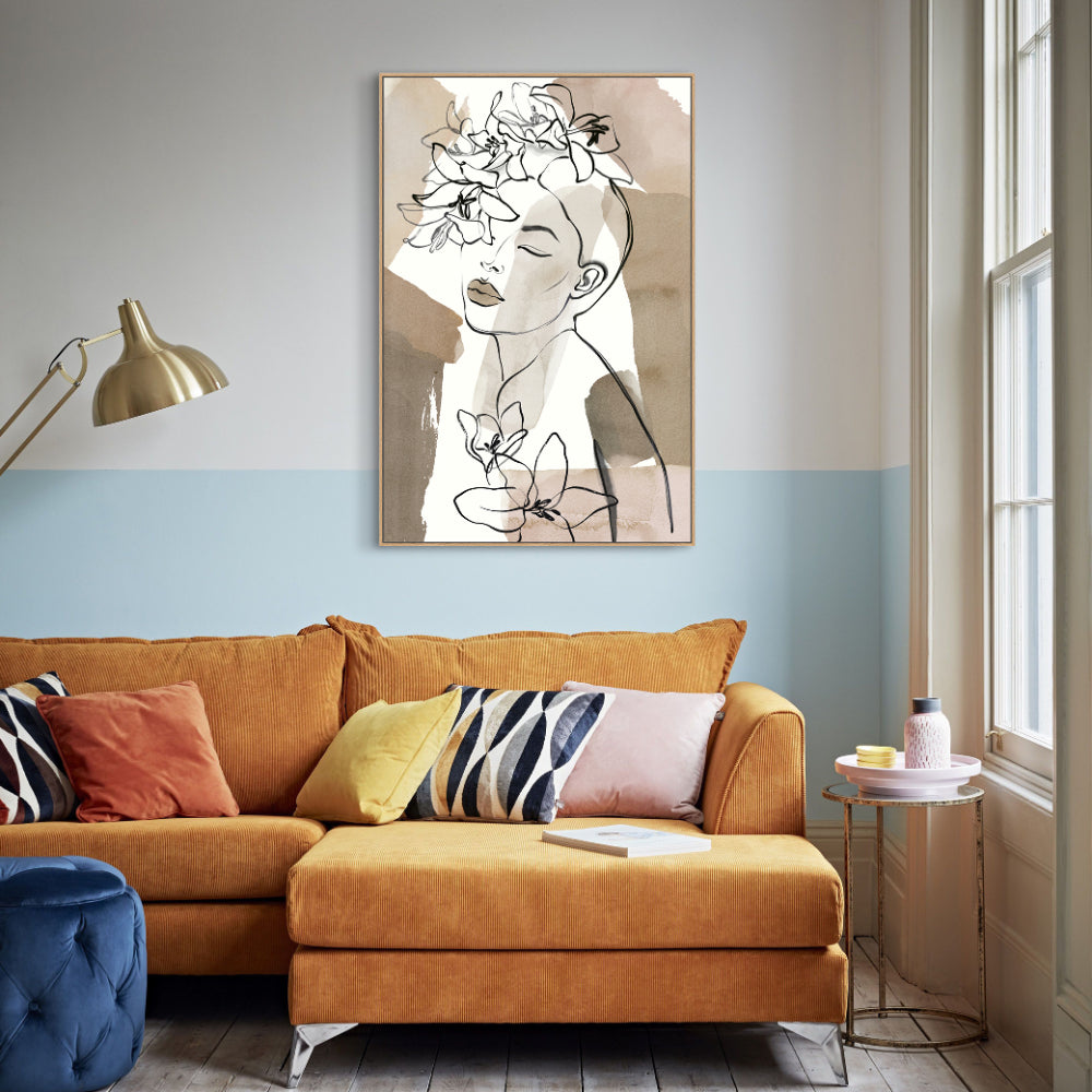 Graceful Floral Line Art Canvas Wall Art