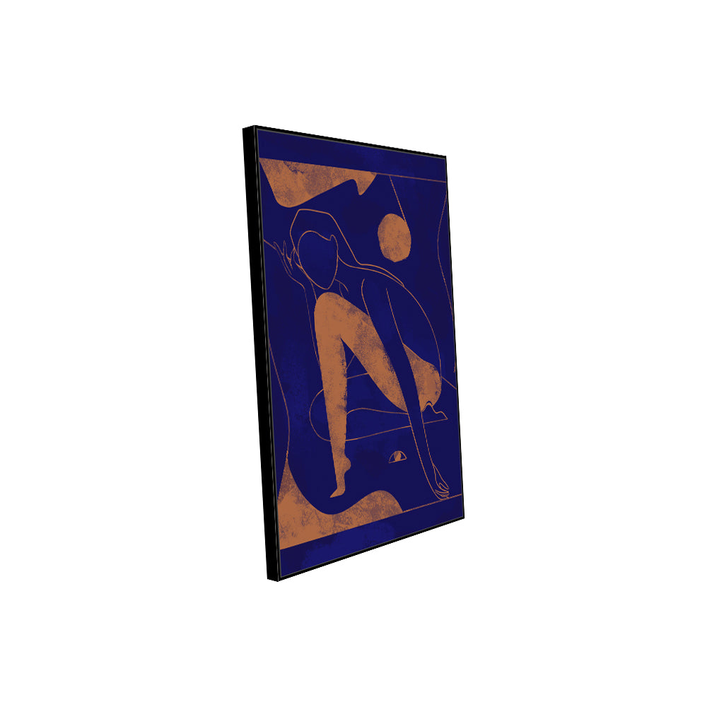 Midnight Blue And Copper Canvas Wall Art