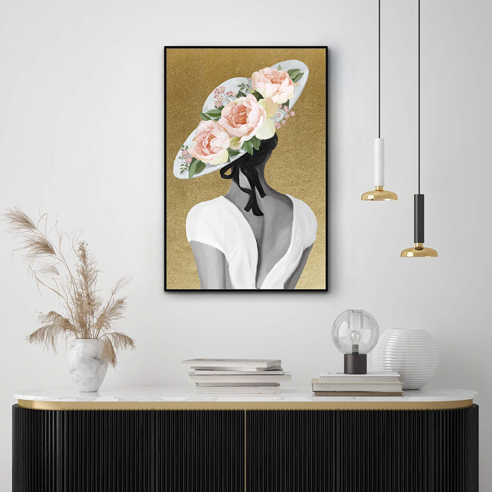 Timeless Elegance With Floral Accents Canvas Wall Art