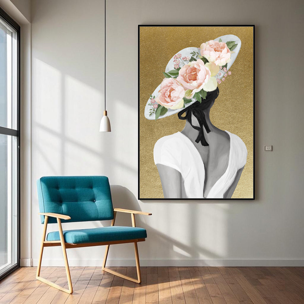 Timeless Elegance With Floral Accents Canvas Wall Art