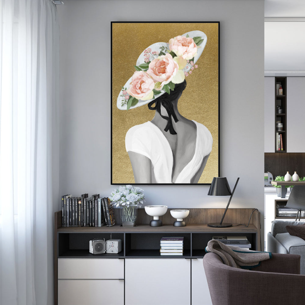 Timeless Elegance With Floral Accents Canvas Wall Art