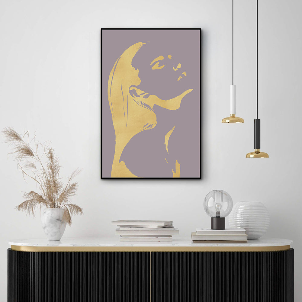 Golden Silhouette Elegance Canvas Wall Art