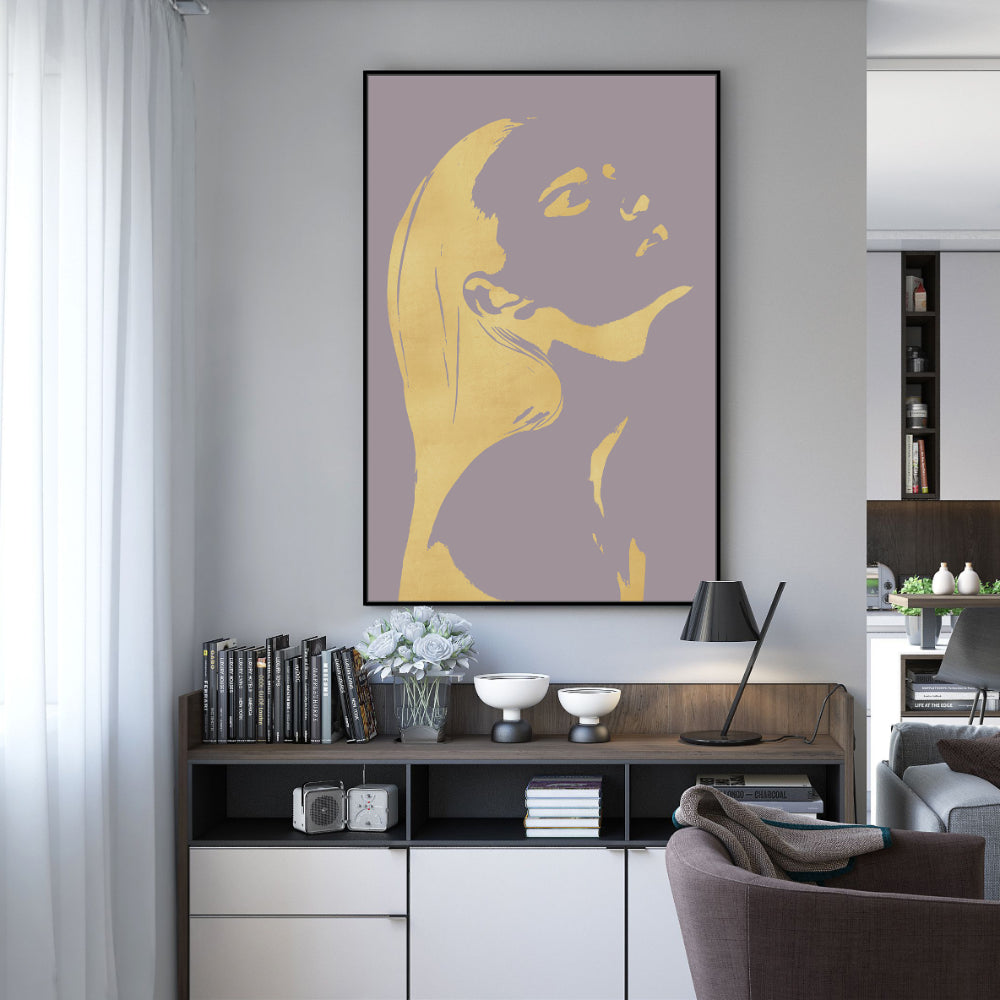 Golden Silhouette Elegance Canvas Wall Art