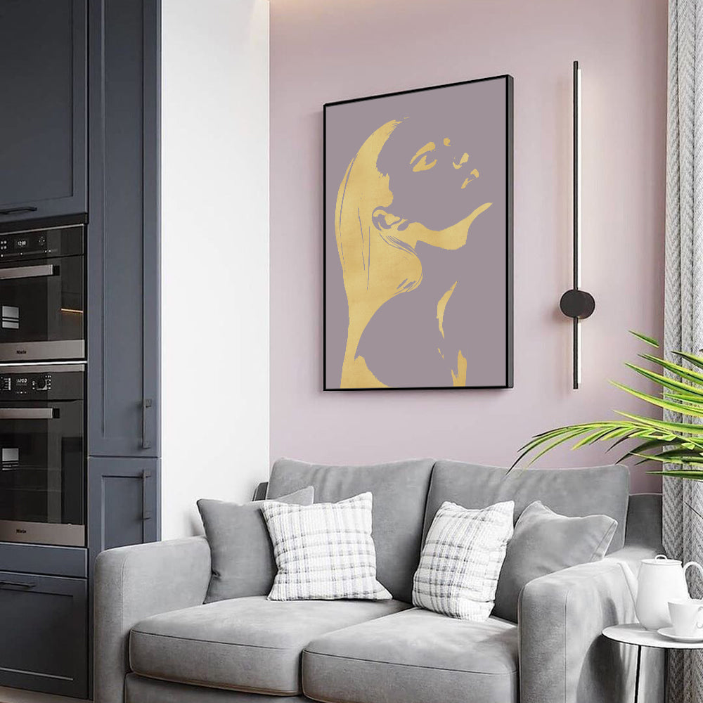 Golden Silhouette Elegance Canvas Wall Art