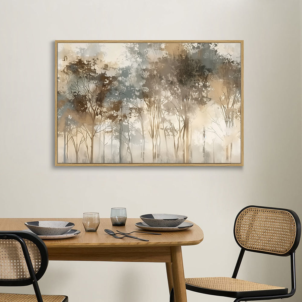 Serene Woodland Mist Canvas Wall Art
