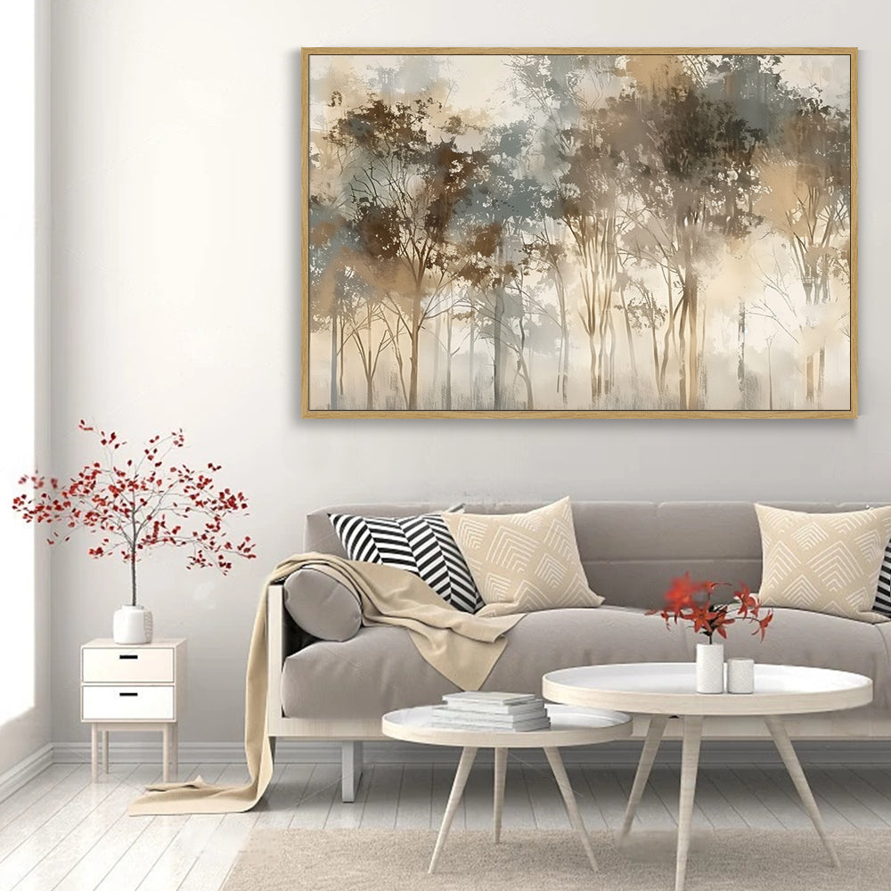Serene Woodland Mist Canvas Wall Art