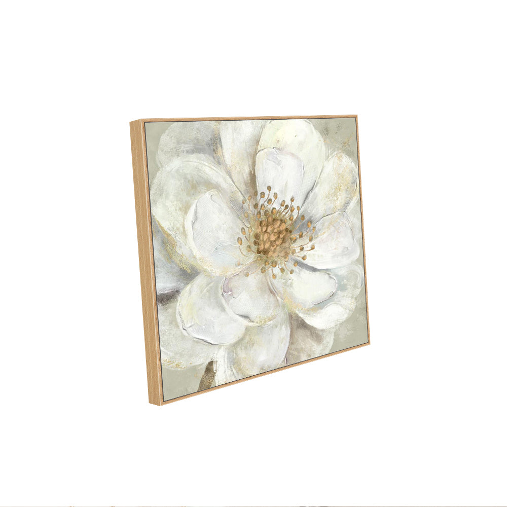 Elegant White Blossom – Soft & Timeless Floral Painting Canvas Wall Art