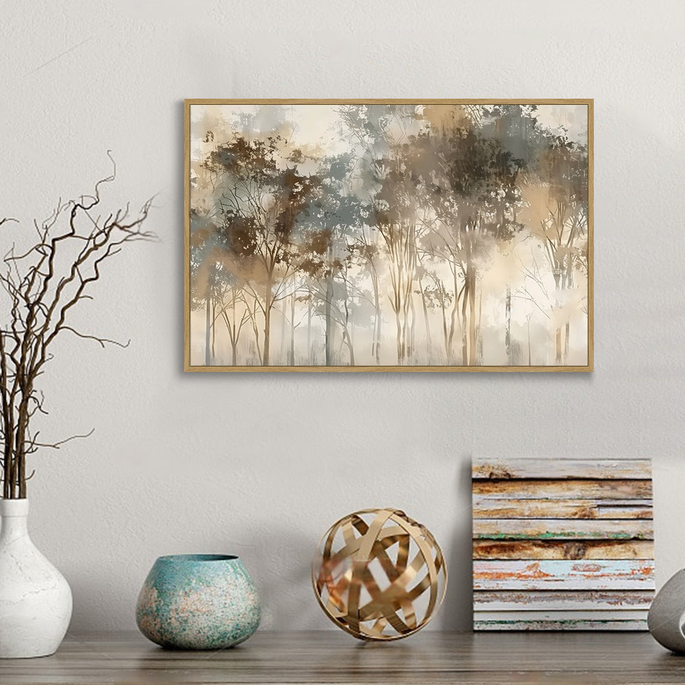 Serene Woodland Mist Canvas Wall Art