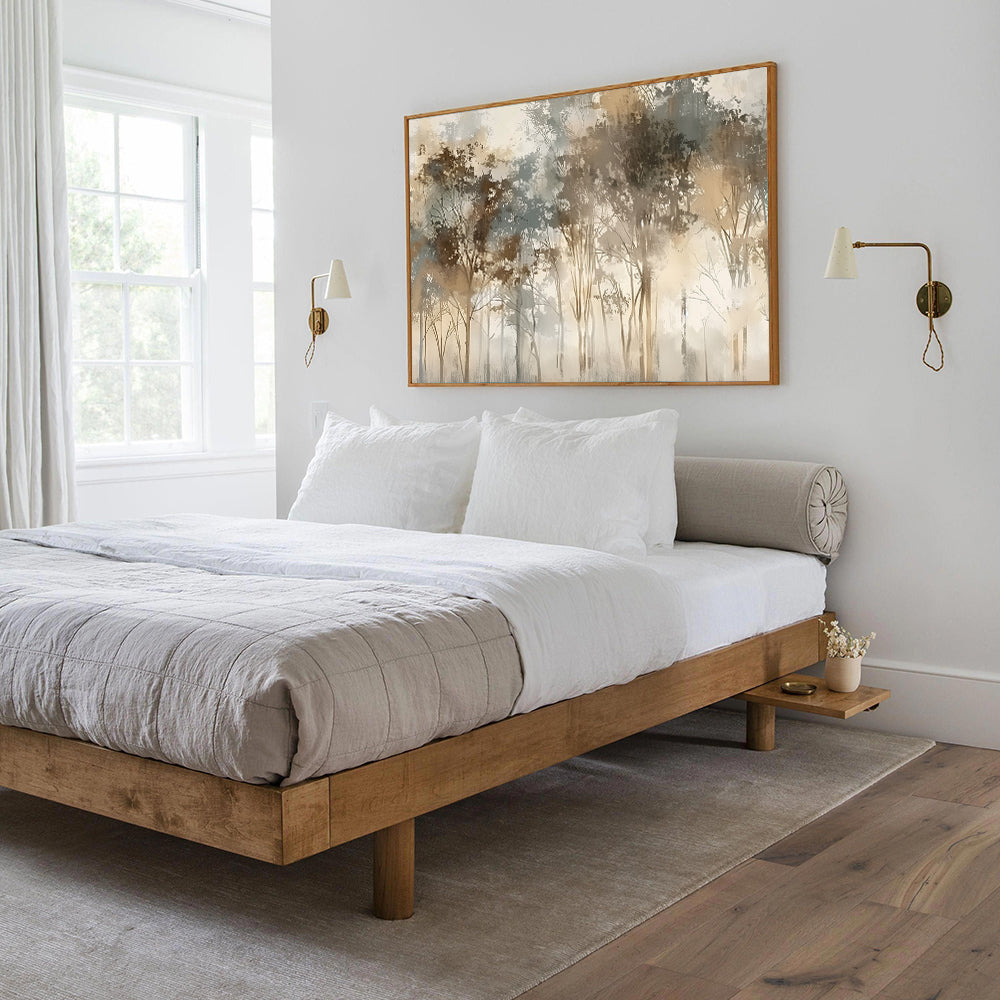 Serene Woodland Mist Canvas Wall Art