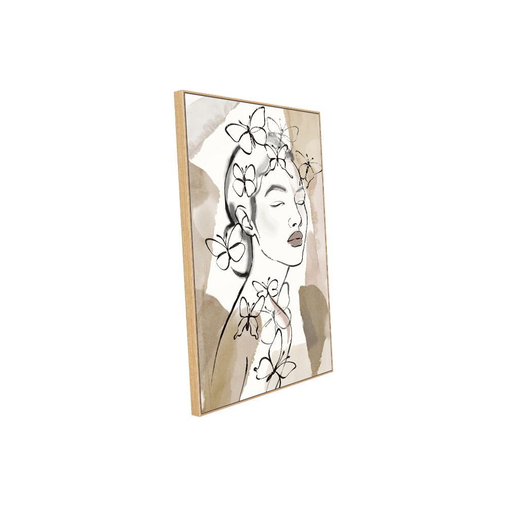 Butterfly Elegance Line Art Canvas Wall Art