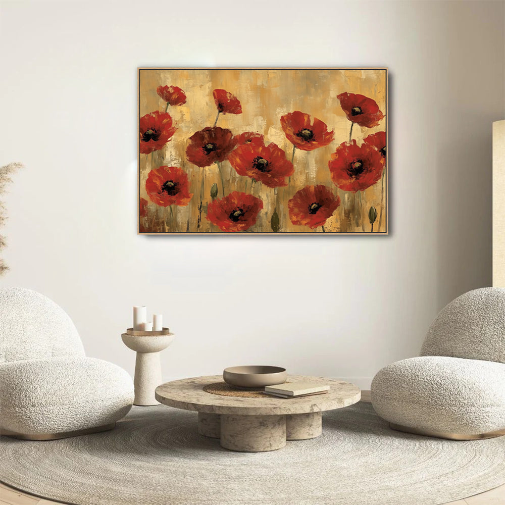 Vibrant Red Poppies Canvas Wall Art